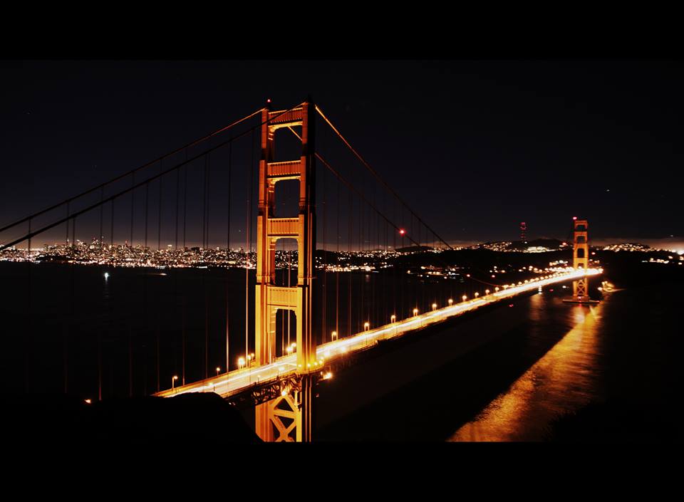 Golden Gate Bridge bei Nacht Aussicht Twin Peaks